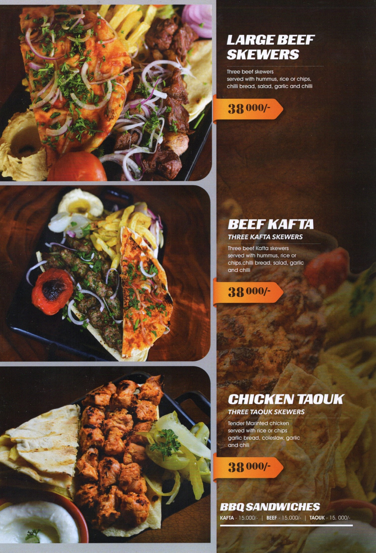 Meza and Salt Restaurant Menu Page 15