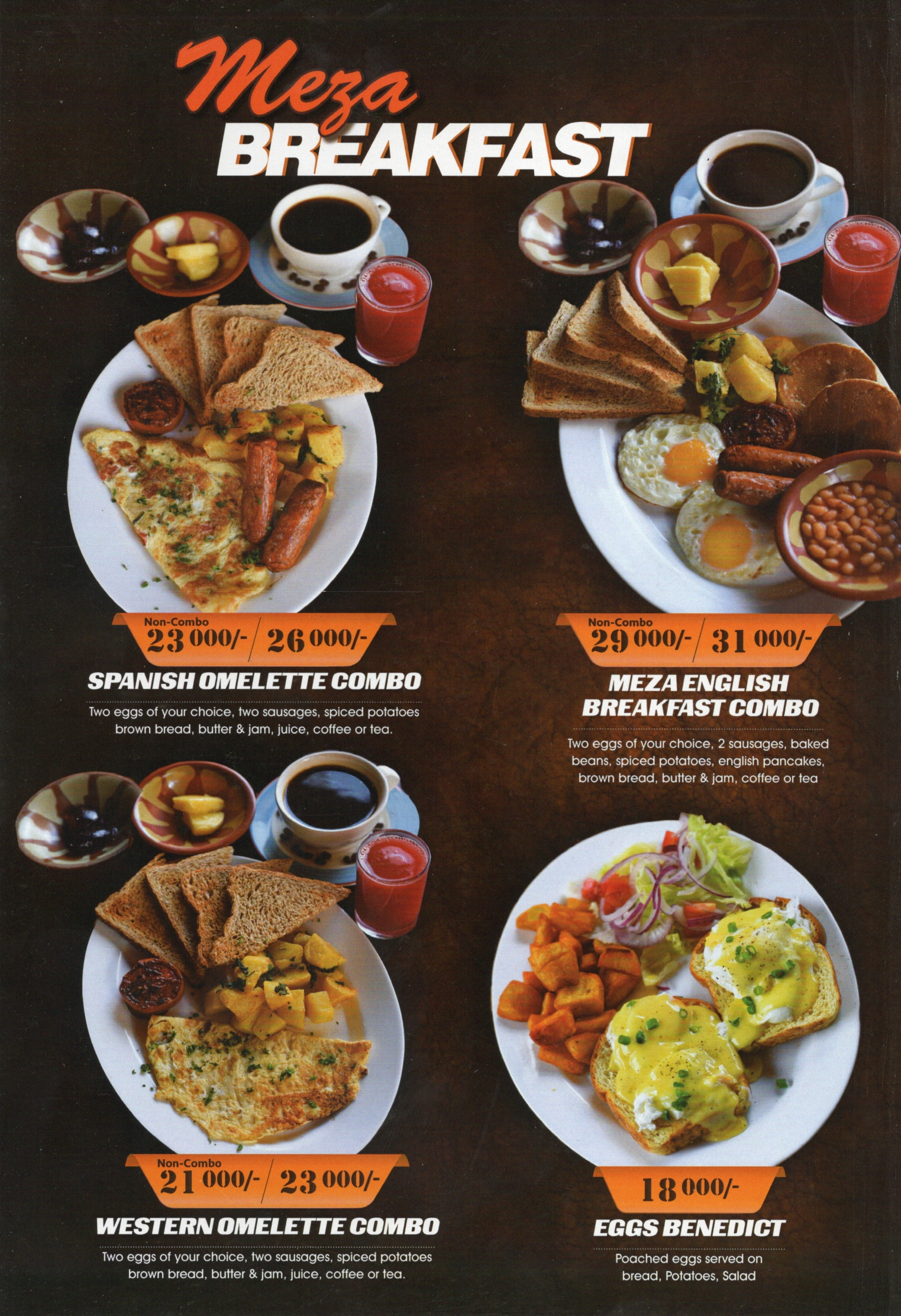 Meza and Salt Restaurant Menu Page 1