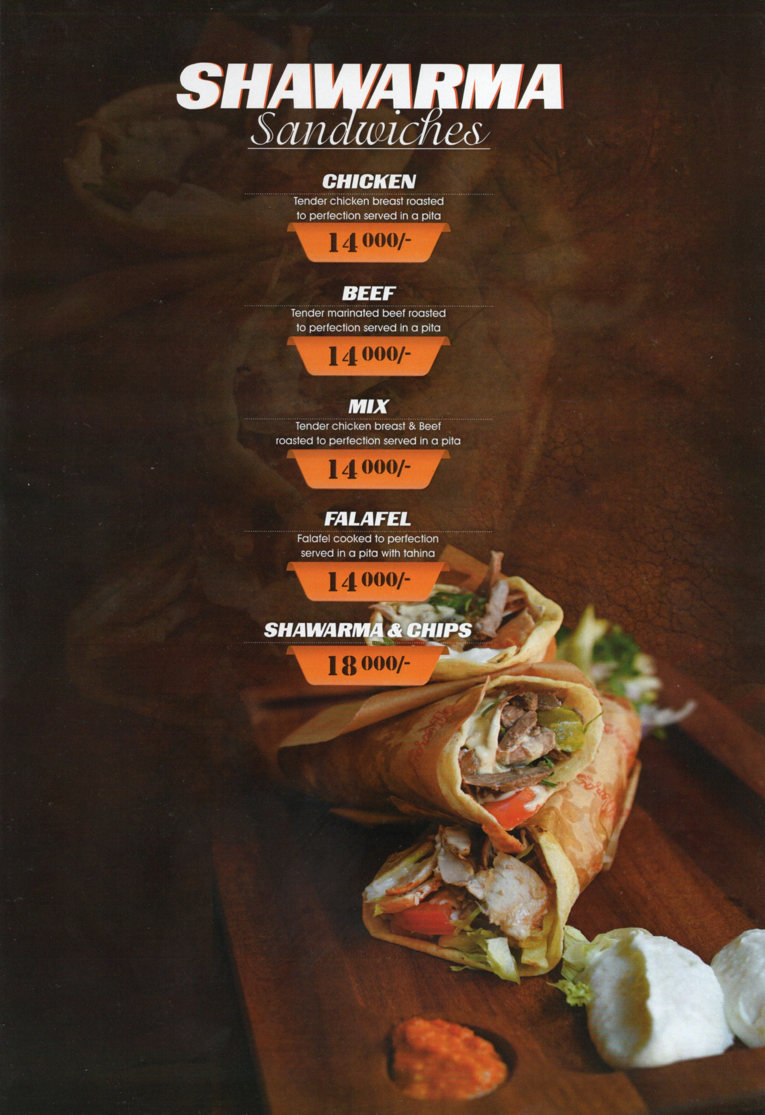 Meza and Salt Restaurant Menu Page 6