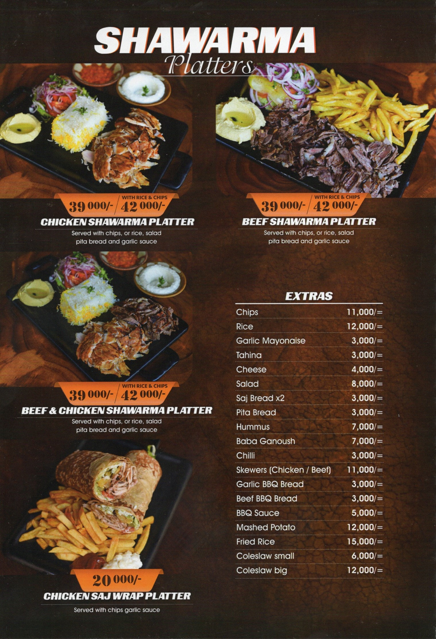 Meza and Salt Restaurant Menu Page 7